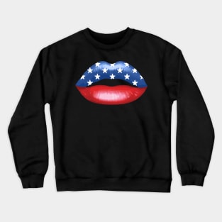 American Kiss Flag Lips Crewneck Sweatshirt